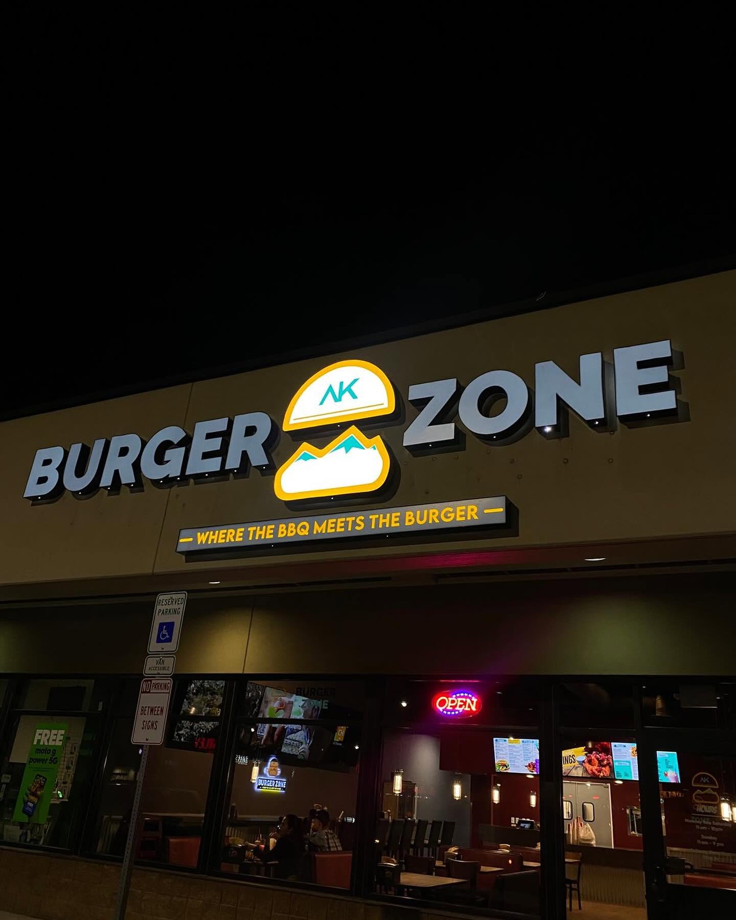 AK Burger Zone storefront in Fairbanks, Alaska