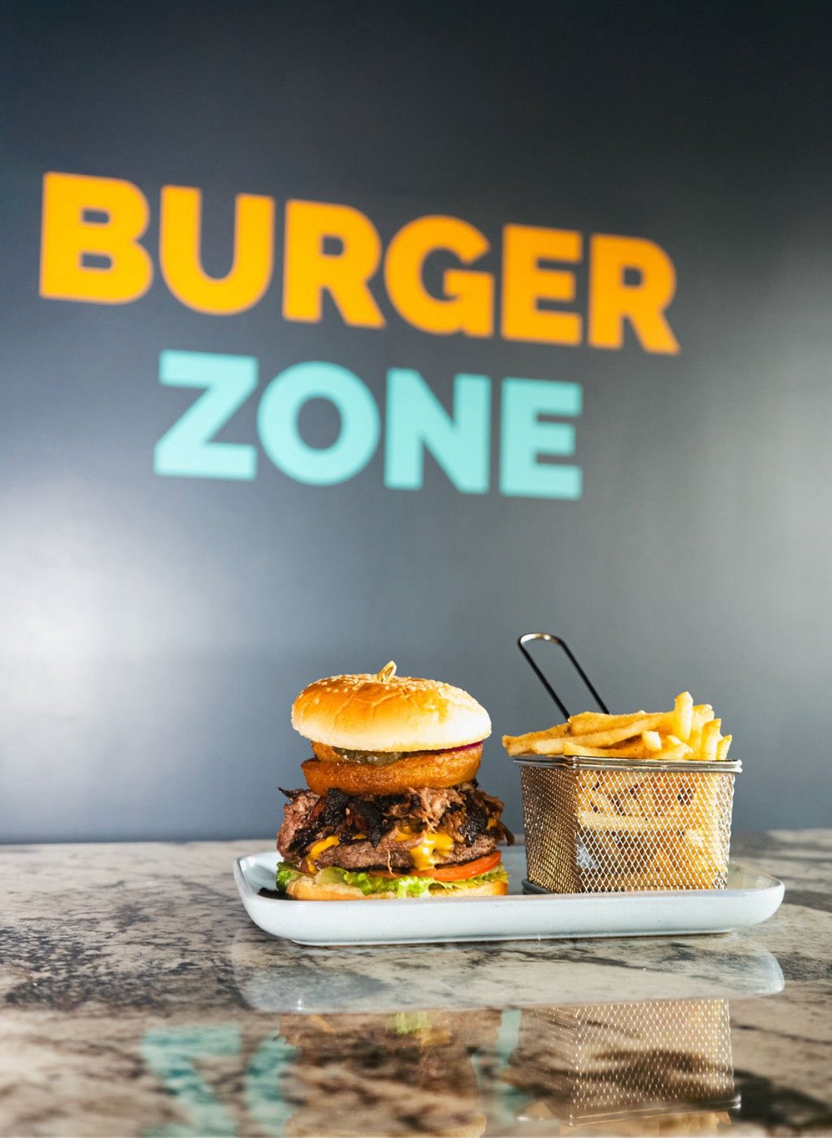 Western Burger with fries